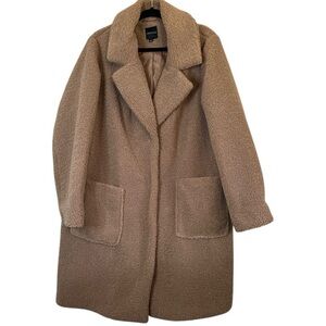 Lane Bryant 14/16 Oversized Teddy Coat Button Closure Two Large Pockets COZY